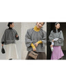 A short outerwear with puffy sleeves