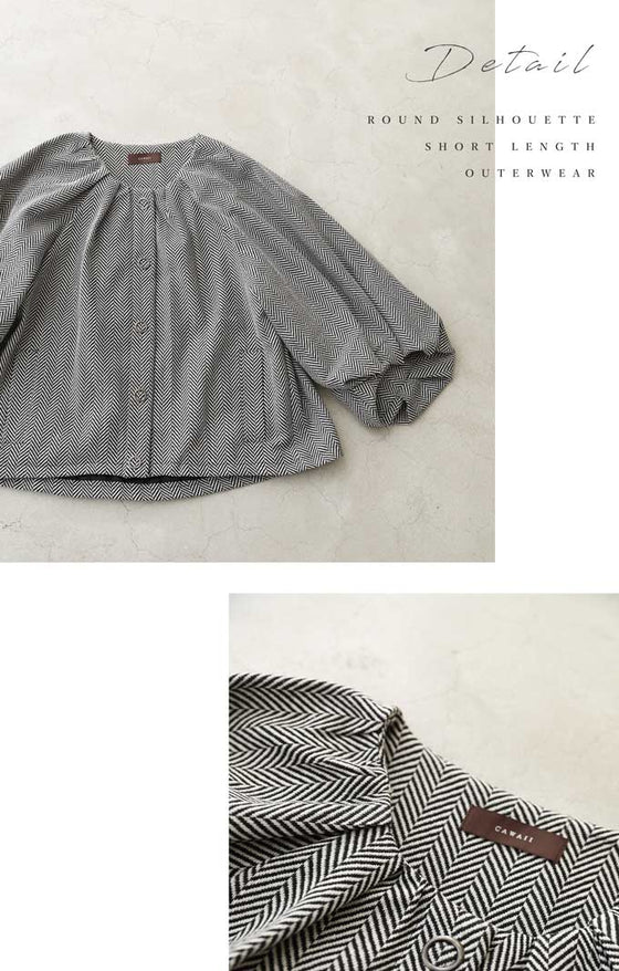 [wc-fbk00026od] Powan short outerwear with a peek at the sleeves