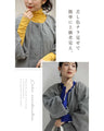 A short outerwear with puffy sleeves