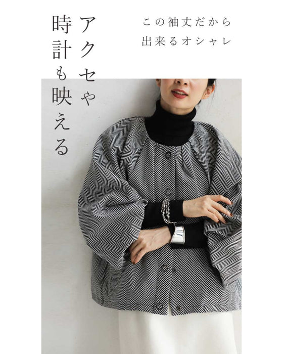 袖をチラ見せ ポワン ショートアウター