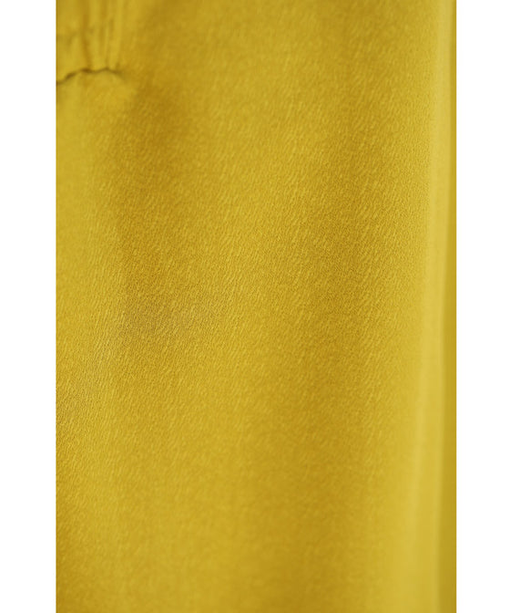 A long dress with a slit neck in ginkgo green