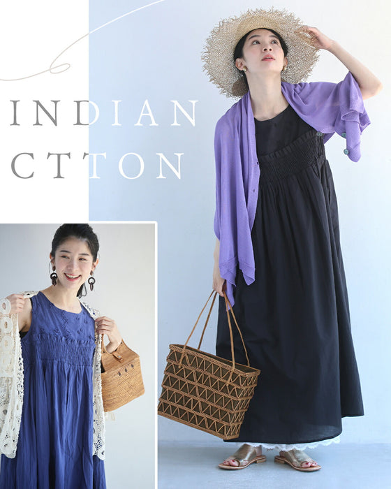 肌に優しいインド綿 ふわ楽ワンピース