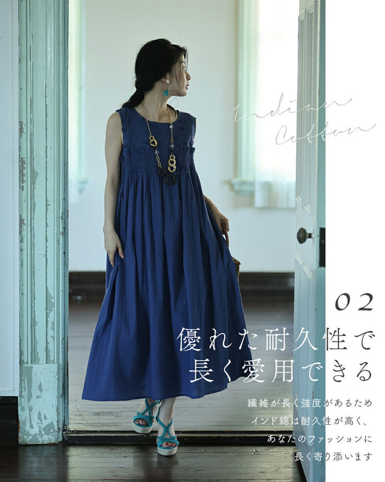 肌に優しいインド綿 ふわ楽ワンピース