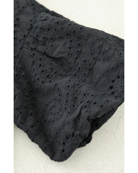 ぽわんとバルーン袖のパンチングレースブラウストップス