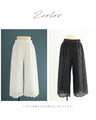 涼しいパンチングレースワイドパンツ