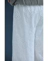 涼しいパンチングレースワイドパンツ