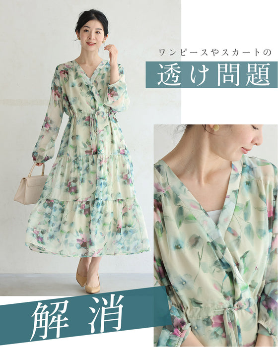 (パールグレー)今までなくてごめんなさい!ブラ紐隠しのワンピースペチコート