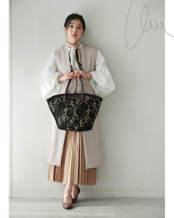 レース好きが作った 褒められかごバッグ