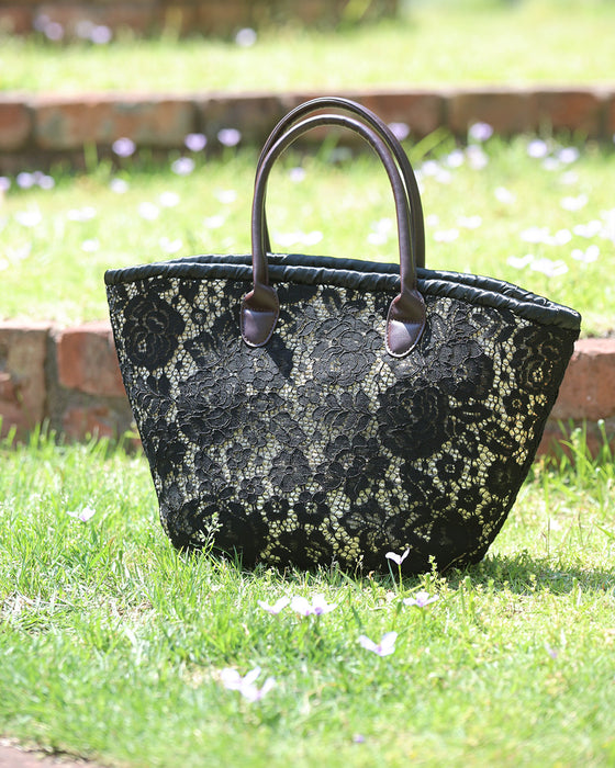 レース好きが作った 褒められかごバッグ