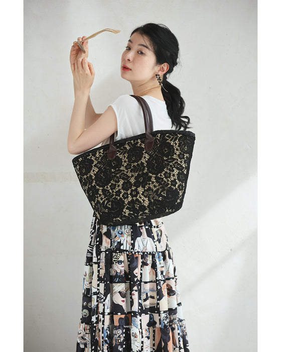 レース好きが作った 褒められかごバッグ