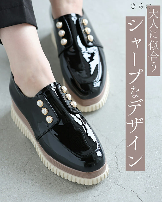 立ったまま３秒で履ける 厚底ローファー