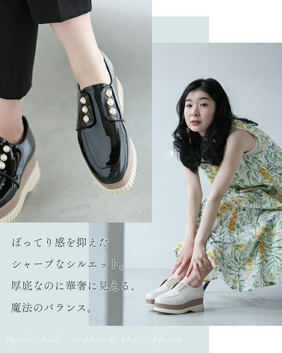 立ったまま３秒で履ける 厚底ローファー