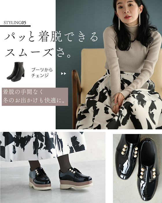 立ったまま３秒で履ける 厚底ローファー