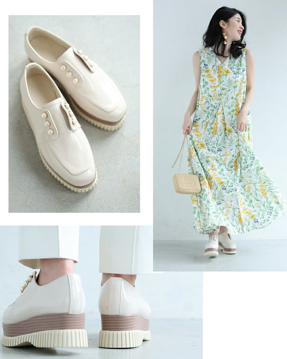 立ったまま３秒で履ける 厚底ローファー