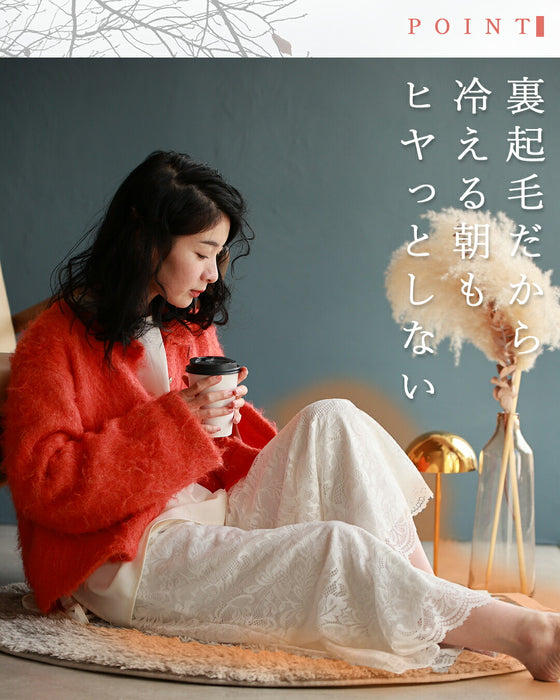 見せて可愛い　裏起毛レースペチパンツ