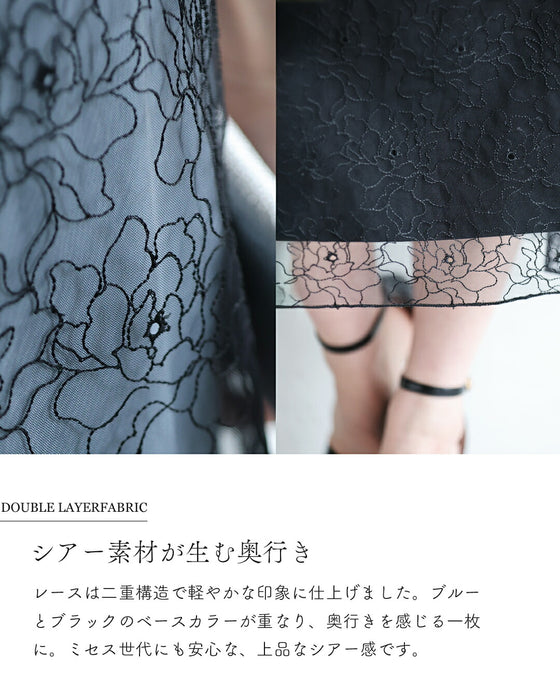 線画レース　オケージョンワンピ