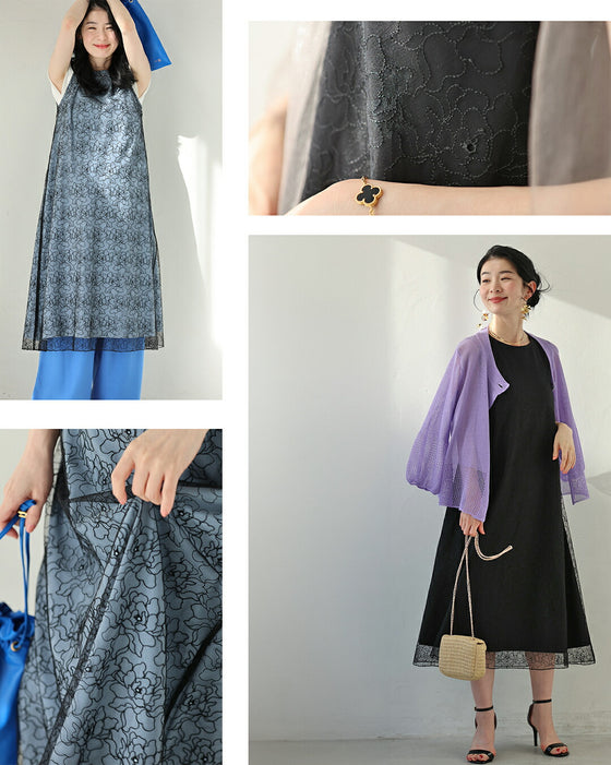 線画レース　オケージョンワンピ