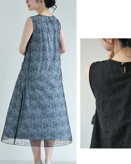 線画レース　オケージョンワンピ