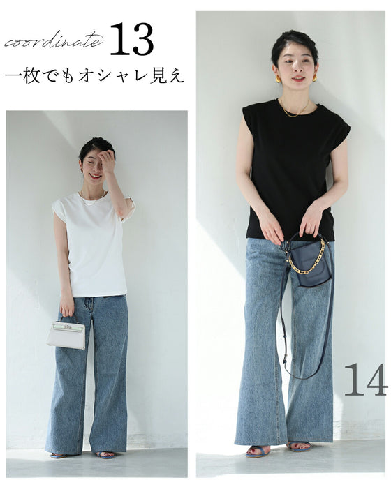 【予約商品】巻き肩・撫で肩 補正見え 肩ツンッTシャツ