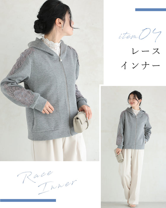 Elegant lace hoodie, the best everyday wear