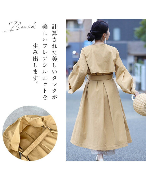 (ベルト付き)ポワン袖トレンチ コート/アウター