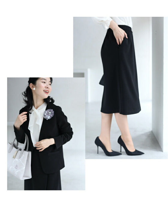 巻きデザイン風 脚の形を拾いにくい スカート