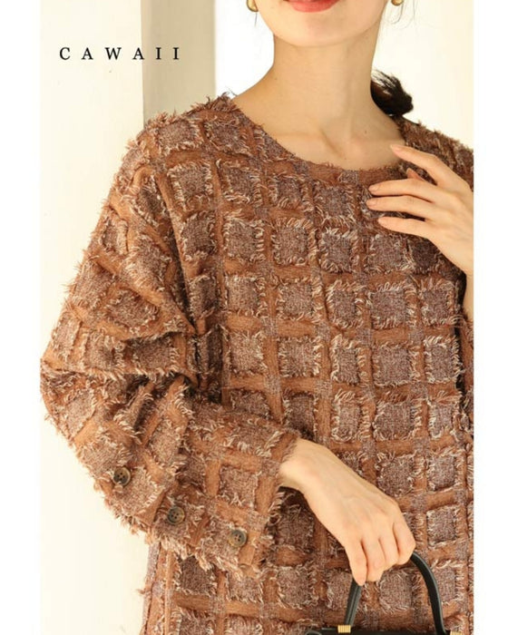 スクエア縁取るフリンジプルオーバートップス