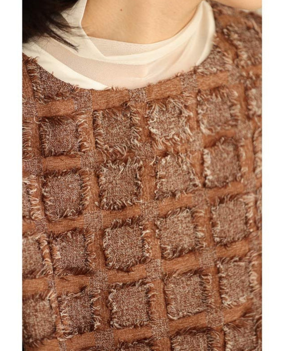 スクエア縁取るフリンジプルオーバートップス