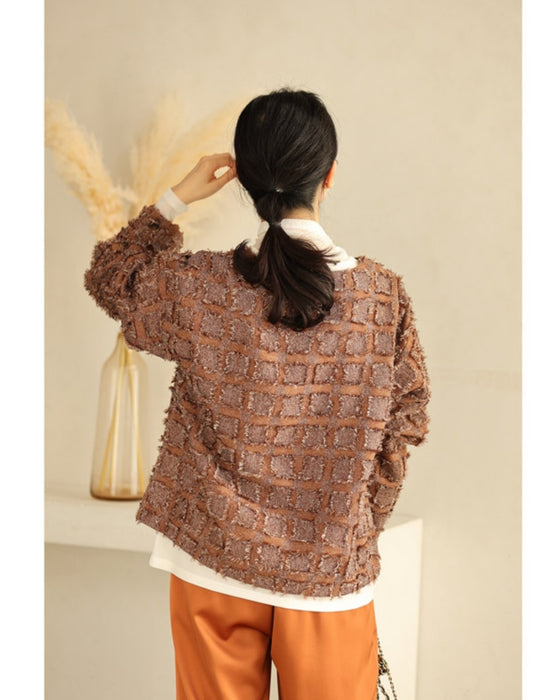 スクエア縁取るフリンジプルオーバートップス