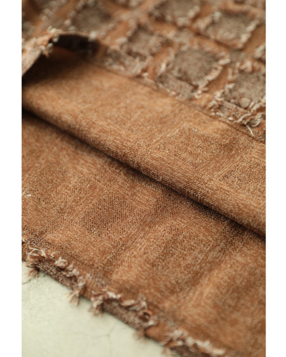 スクエア縁取るフリンジプルオーバートップス