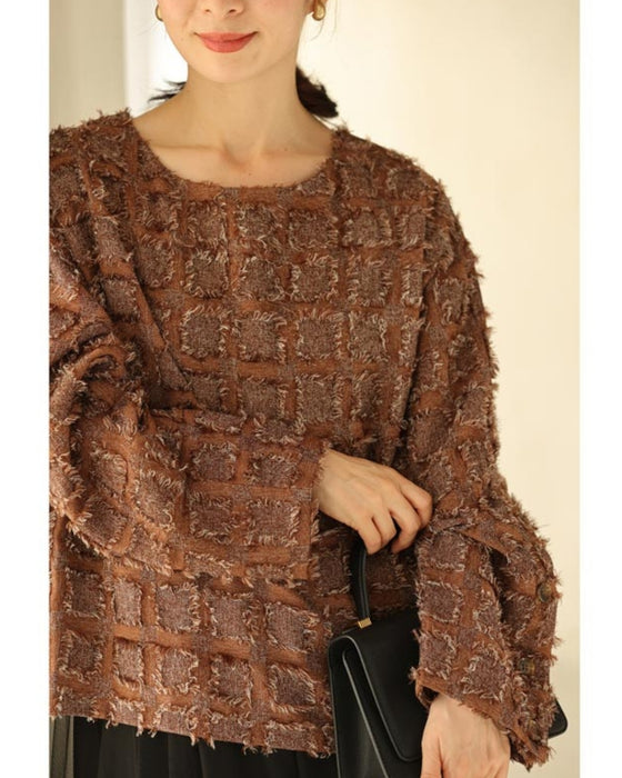 スクエア縁取るフリンジプルオーバートップス