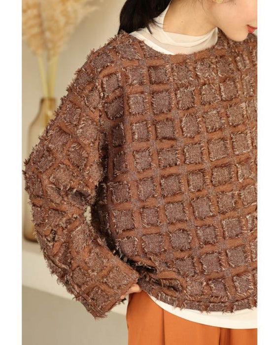 スクエア縁取るフリンジプルオーバートップス