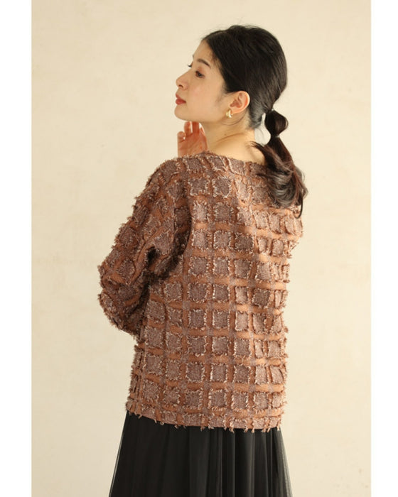 スクエア縁取るフリンジプルオーバートップス