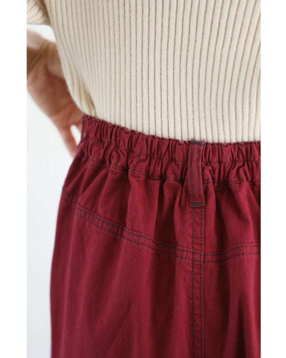 スカート風デザインのカラーワイドパンツ