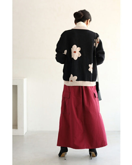 スカート風デザインのカラーワイドパンツ