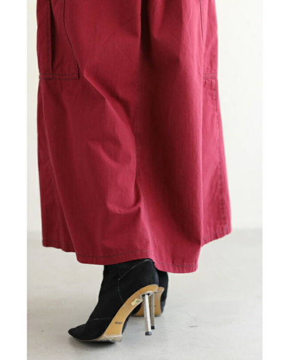 スカート風デザインのカラーワイドパンツ