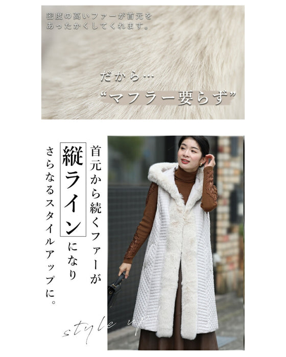 コートの下にも着れる 軽量キルティングジレ