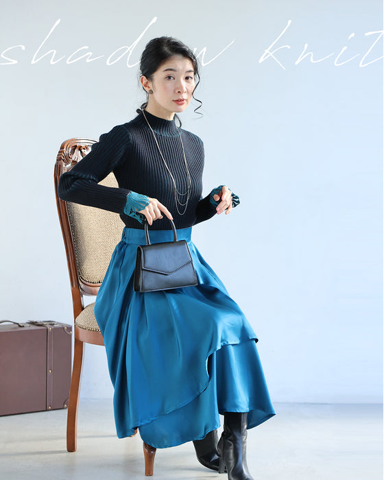 錯視シャドーラインニット