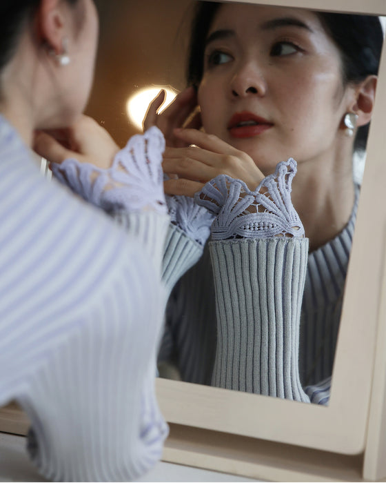 錯視シャドーラインニット