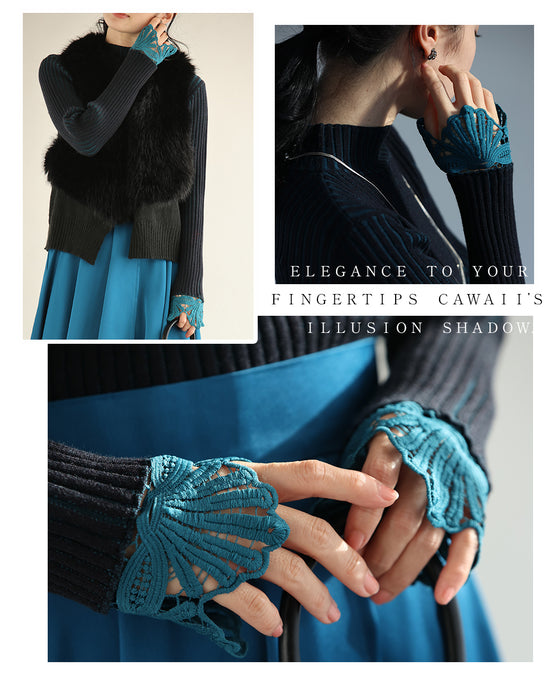 錯視シャドーラインニット