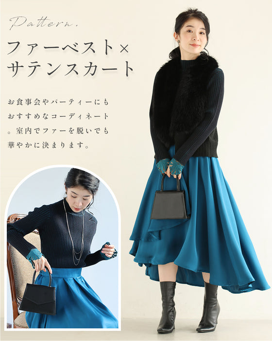 錯視シャドーラインニット