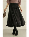 Gross Veil Balloon Hem Long Skirt