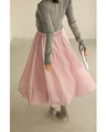 Gross Veil Balloon Hem Long Skirt