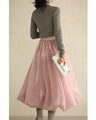 Gross Veil Balloon Hem Long Skirt