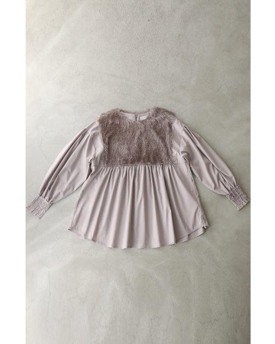 前後ふわふわシャギーのAラインチュニック