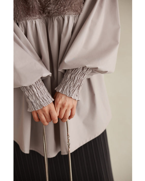 前後ふわふわシャギーのAラインチュニック