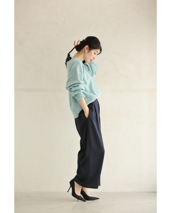 360度に瞬くビジューニットプルオーバートップス