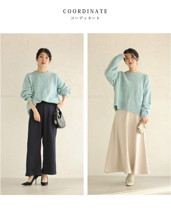 360度に瞬くビジューニットプルオーバートップス