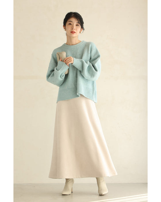 360度に瞬くビジューニットプルオーバートップス