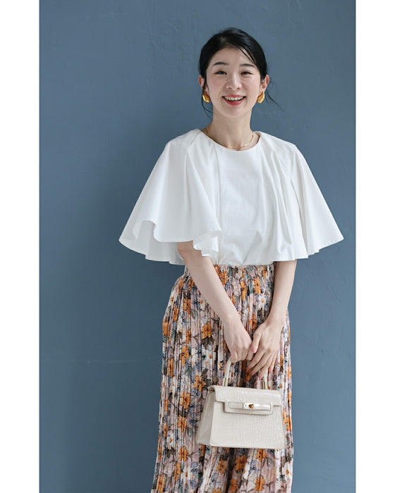 たっぷり広がるフレア袖プルオーバートップス